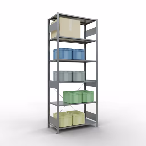 Figuur nr. 16 van het artikel basisrek, legplank-insteeksysteem MULTIplus85, 2500 x 1000 x 500 mm, 6 legborden, verzinkt uit de productgroep insteeksysteem van het merk Schulte Lagertechnik.
