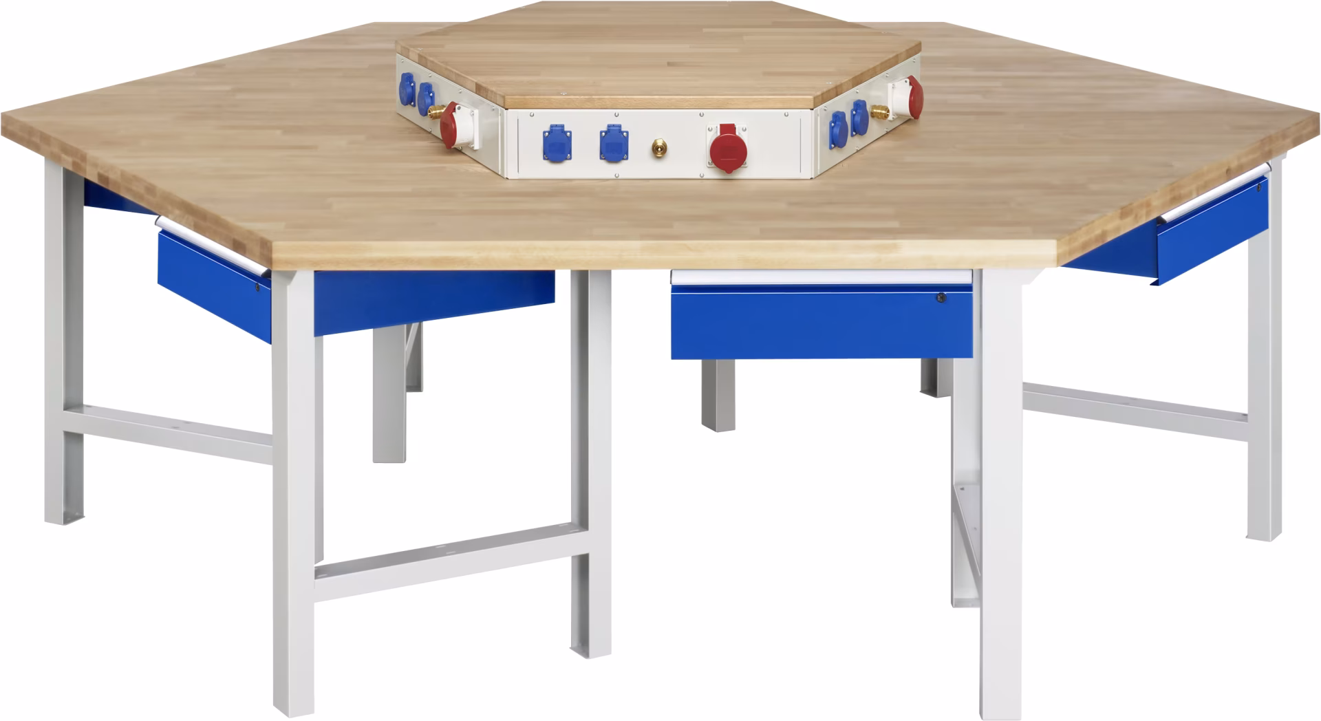 Groepswerkbank 401-EA, B2700xD2340xH790-1140mm, 6x1 lade-TA uit de categorie Werkbanken met het artikelnummer 03-401-135B4H-EA1.11