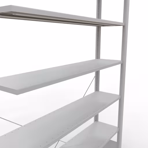 , kantoorrekkensysteem MULTIplus85, 2300 x 1300 x 300 mm, 7 planken, zonder aanslaglijst, lichtgrijs van Schulte Lagertechnik uit het assortiment kantoorrekken