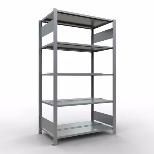 Afbeelding nr. 14 van het artikel, kantoorrekken, insteeksysteem MULTIplus150, 1800 x 1000 x 600 mm, 5 legborden, verzinkt, met middenaanslag uit de productgroep kantoorrekken van Schulte Lagertechnik