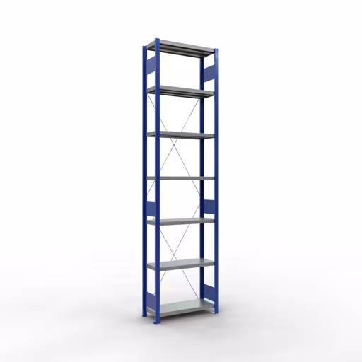 Figuur nr. 11 van het artikel basisrek, legplank-insteeksysteem MULTIplus250, 3000 x 750 x 300 mm, 7 legborden, RAL 5010 gentiaanblauw/verzinkt/verzinkt uit de productgroep steeksysteem van het merk Schulte Lagertechnik