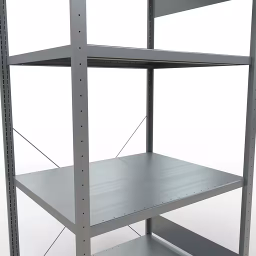 Productafbeelding nr. 12 van het artikel basisplank, legbord, insteeksysteem MULTIplus330, 2000 x 1000 x 800 mm, 5 legborden, kruisschoor, verzinkt Figuur nr. 12 van het artikel basisrek, legplank, insteeksysteem MULTIplus330, 2000 x 1000 x 800 mm, 5 legborden, kruisschoor, verzinkt uit de insteeksysteem productgroep van Schulte Lagertechnik.