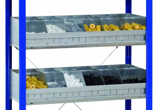 Bulkmateriaalbak 1300x500 mm verzinkt van Schulte Lagertechnik uit het plug-in systeem assortiment
