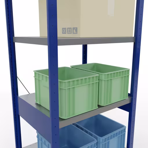 Basisplank, legplank, insteeksysteem MULTIplus250, 2500 x 750 x 600 mm (HxBxD), 6 legborden, kruisschoor, RAL 5010 gentiaanblauw/verzinkt/verzinkt uit de categorie basisplanken met de GTIN 4004514251633 Basisplank, legplank, insteeksysteem MULTIplus250, 2500 x 750 x 600 mm, 6 legborden, kruisschoor, RAL 5010 gentiaanblauw/verzinkt/verzinkt van Schulte Lagertechnik uit het plug-in systeem-assortiment