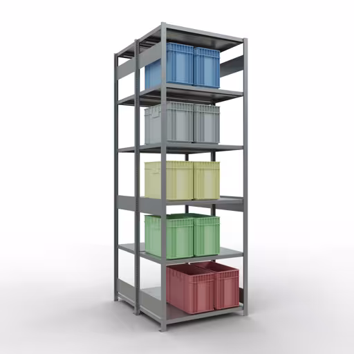 Basisplank, dubbele plank, stellingsysteem MULTIplus250, 3000 x 1000 x (2x600) mm, 2x7 planken, lengtestangen, verzinkt van Schulte Lagertechnik uit het rekkenprogramma
