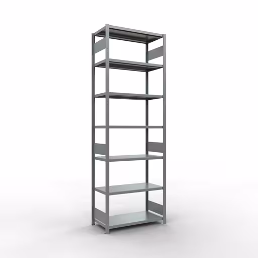 Figuur nr. 13 van het artikel basisrek, legbord, insteeksysteem MULTIplus330, 3000 x 1000 x 500 mm, 7 legborden, lengtestangen, verzinkt uit de insteeksysteem productgroep van Schulte Lagertechnik.