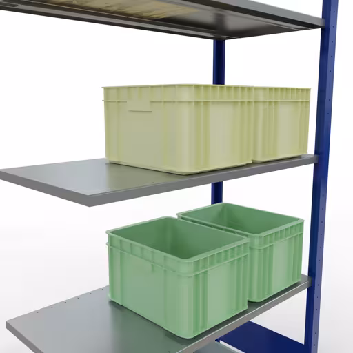 Productafbeelding nr. 12 van het artikel aanbouwplank, legbord, insteeksysteem MULTIplus150, 2000 x 1000 x 500 mm, 5 legborden, RAL 5010 gentiaanblauw/verzinkt uit het insteeksysteem-assortiment van Schulte Lagertechnik