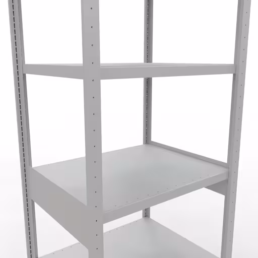 Basisplank, legbord, insteeksysteem MULTIplus250, 2500 x 750 x 600 mm, 6 legborden, lengtestangen, RAL 7035 lichtgrijs van Schulte Lagertechnik uit het assortiment insteeksysteem