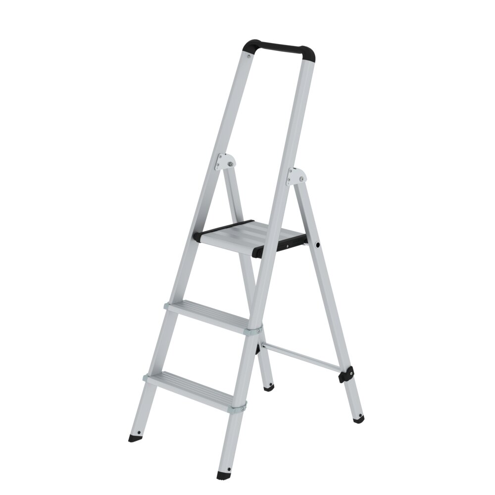 Munk ML trapladder, enkelzijdige toegang, geanodiseerd aluminium, 3 treden, van Günzburger Steigtechnik Munk ML enkelzijdige trap, geanodiseerd aluminium, uit de categorie trappen, artikelnummer 011253