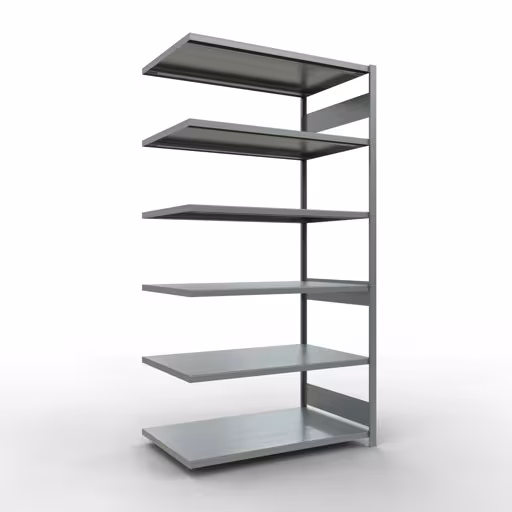 Aanbouwrekken, rekken, insteeksysteem MULTIplus250, 2500 x 1300 x 800 mm (HxBxD), 6 planken, lengtestangen, verzinkt van Schulte Lagertechnik Aanbouwrekken, legbordstellingen, insteeksysteem MULTIplus250, 2500 x 1300 x 800 mm (HxBxD), 6 legborden, lengtestangen, verzinkt, aanbouwplank, art.nr. 12986-130-LR