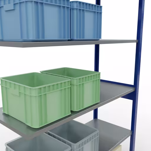 Aanbouwrekken, rekken, insteeksysteem MULTIplus150, 2500 x 1300 x 500 mm, 6 planken, RAL 5010 gentiaanblauw/gegalvaniseerd van Schulte Lagertechnik uit de categorie insteeksystemen