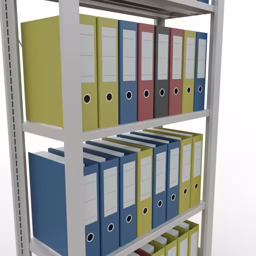 Basisplank, kantoorstelling, insteeksysteem MULTIplus85, 1800 x 750 x 300 mm, 5 planken, dwarsschoor, zonder aanslaglijst, lichtgrijs uit de categorie insteeksysteem met de GTIN 4004514232649 , kantoorrekkensysteem MULTIplus85, 1800 x 750 x 300 mm, 5 planken, zonder aanslaglijst, lichtgrijs van Schulte Lagertechnik uit het assortiment kantoorrekken