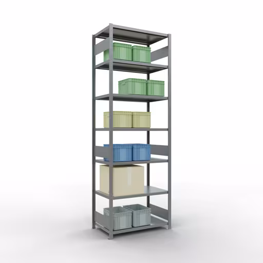 Productafbeelding nr. 15 van het artikel basisplank, legbord, insteeksysteem MULTIplus330, 3000 x 1000 x 600 mm (HxBxD), 7 legborden, lengtestangen, verzinkt Figuur nr. 15 van het artikel basisrek, legbord, insteeksysteem MULTIplus330, 3000 x 1000 x 600 mm, 7 legborden, lengtestangen, verzinkt uit de insteeksysteem productgroep van Schulte Lagertechnik.