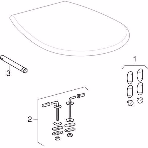 Geberit Renova staande wc-wastafel, horizontale uitloop, gedeeltelijk gesloten, diepte: 49cm, wit
