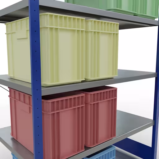 Figuur nr. 12 van het artikel basisrek, legbord, insteeksysteem MULTIplus250, 2000 x 1300 x 800 mm, 5 legborden, kruisschoor, RAL 5010 gentiaanblauw/verzinkt uit de insteeksysteem productgroep van Schulte Lagertechnik