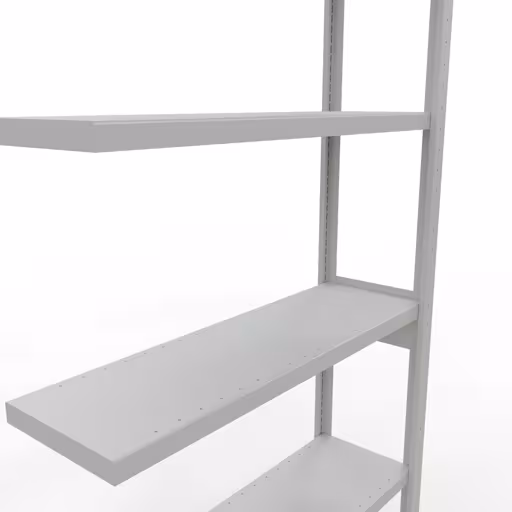Aanbouwrekken, rekken, insteeksysteem MULTIplus330, 2500 x 1000 x 300 mm, 6 legborden, lengtestangen, RAL 7035 lichtgrijs van Schulte Lagertechnik uit de categorie insteeksystemen