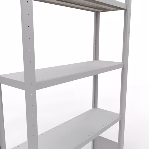 Basisplank, legplank, insteeksysteem MULTIplus330, 2000 x 1000 x 300 mm, 5 legborden, lengtestangen, RAL 7035 lichtgrijs van Schulte Lagertechnik uit het assortiment insteeksysteem