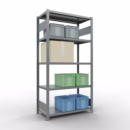 Productafbeelding nr. 14 van het artikel basisplank, legbord, insteeksysteem MULTIplus250, 2000 x 1000 x 500 mm (HxBxD), 5 legborden, lengtestangen, verzinkt Figuur nr. 14 van het artikel basisrek, legbord, insteeksysteem MULTIplus250, 2000 x 1000 x 500 mm, 5 legborden, lengtestangen, verzinkt uit de insteeksysteem productgroep van Schulte Lagertechnik.