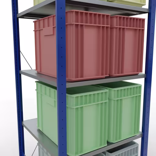 Productafbeelding nr. 12 van het artikel basisrek, legbord, insteeksysteem MULTIplus150, 2000 x 750 x 800 mm, 5 legborden, RAL 5010 gentiaanblauw/verzinkt/verzinkt uit het insteeksysteem-assortiment van Schulte Lagertechnik
