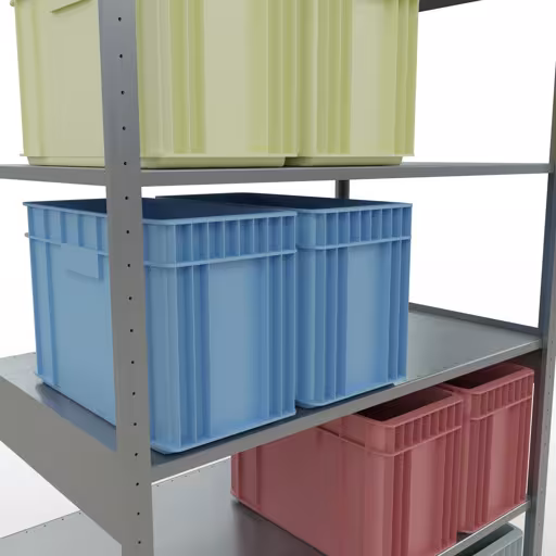 Productafbeelding nr. 13 van het artikel basisrek, legbord, insteeksysteem MULTIplus150, 2500 x 1300 x 800 mm, 6 legborden, verzinkt uit het insteeksysteem assortiment van Schulte Lagertechnik