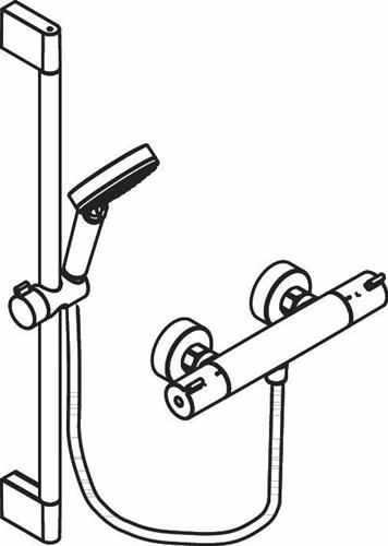 Hansgrohe doucheset ECOSTAT 1001 CL COMBI doucheglijstang 900 mm wit/chroom