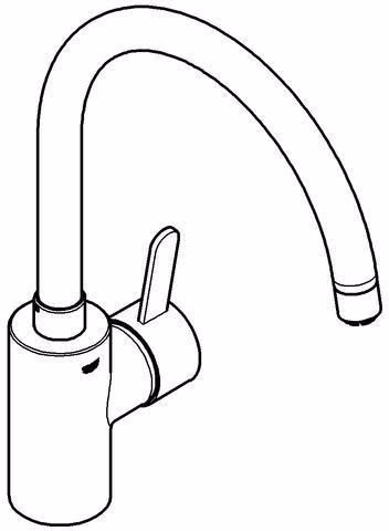 GROHE ééngreeps wastafelmengkraan Eurosmart C 31180 hoge uitloop lage druk chroom