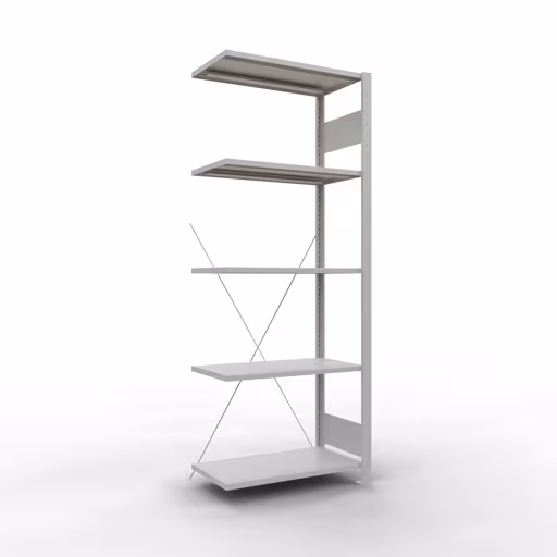 Productafbeelding nr. 12 van het artikel aanbouwplank, legbord, insteeksysteem MULTIplus150, 2000 x 750 x 400 mm, 5 legborden, RAL 7035 lichtgrijs uit het assortiment insteeksysteem van Schulte Lagertechnik