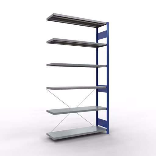 Figuur nr. 11 van het artikel aanbouwrekken, legbordstellingen, insteeksysteem MULTIplus250, 2500 x 1300 x 400 mm, 6 legborden, RAL 5010 gentiaanblauw/verzinkt uit de productgroep insteeksysteem van het merk Schulte Lagertechnik.