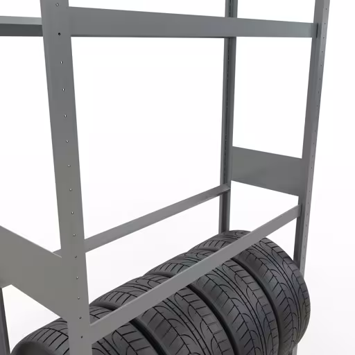 Figuur nr. 13 van het artikel basisrek, wielen-/bandenrek, 3500 x 1150 x 400 mm, verzinkt, 5 opslagniveaus met 150 kg vakbelasting per niveau uit de productgroep legbordstellingen van Schulte Lagertechnik