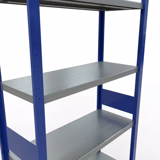 Figuur nr. 13 van het artikel basisrek, legbord, insteeksysteem MULTIplus330, 3000 x 1000 x 400 mm, 7 legborden, lengtestangen, RAL 5010 gentiaanblauw/verzinkt uit de insteeksysteem productgroep van Schulte Lagertechnik.