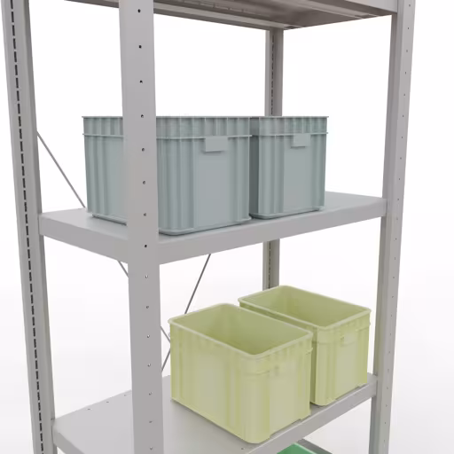 Figuur nr. 15 van het artikel basisplank, legbord, insteeksysteem MULTIplus250, 2000 x 750 x 400 mm, 5 legborden, kruisschoor, RAL 7035 lichtgrijs uit de productgroep insteeksysteem van Schulte Lagertechnik.