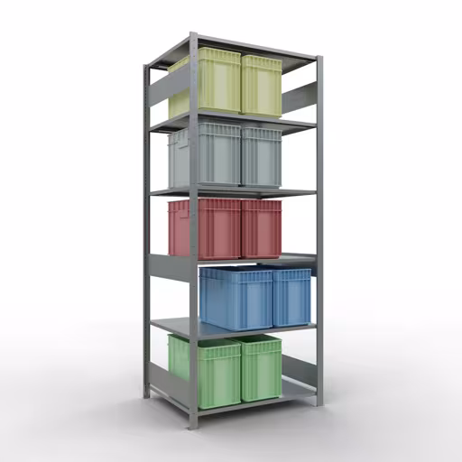 Extra afbeelding van het artikel Basisplank, legplank, insteeksysteem MULTIplus150, 2500 x 1000 x 800 mm, 6 legborden, lengtestangen, verzinkt vanaf basisplank
