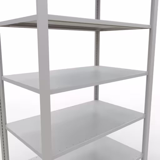 Figuur nr. 13 van het artikel basisplank, kantoorplank, insteeksysteem MULTIplus150, 2300 x 1000 x 600 mm, 7 planken, lengtestangen, zonder middenaanslag, lichtgrijs uit de productgroep kantoorplanken van Schulte Lagertechnik.