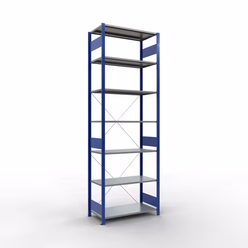 Figuur nr. 16 van het artikel basisrek, legplank-insteeksysteem MULTIplus85, 3000 x 1000 x 500 mm, 7 legborden, RAL 5010 gentiaanblauw uit de productgroep insteeksysteem van het merk Schulte Lagertechnik.