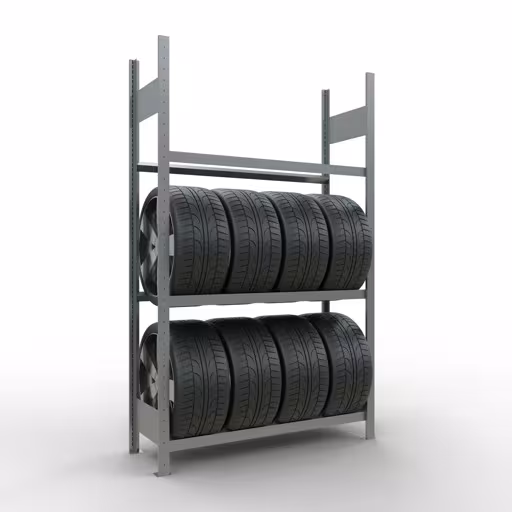 Andere weergave van het artikel Basisplank, wielen-/bandenplank, 2000 x 1200 x 400 mm, verzinkt, 3 opslagniveaus met 150 kg vakbelasting per niveau uit de categorie legborden