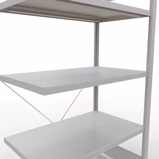 Aanbouwrekken, rekken, insteeksysteem MULTIplus330, 2000 x 1000 x 600 mm (HxBxD), 5 planken, kruisschoor, RAL 7035 lichtgrijs van Schulte Lagertechnik uit de categorie insteeksystemen