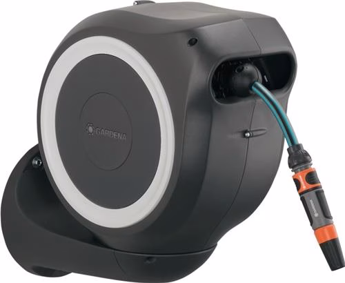 Wandgemonteerde slangbox, 23,5 mm breed, kunststof/staal, GARDENA, uit de categorie slangkarren en slanghaspels, artikelnummer 4000350286