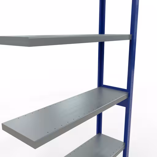 Afbeelding nr. 13 van het artikel aanbouwrekken, legbordstellingen, insteeksysteem MULTIplus250, 2500 x 1000 x 300 mm, 6 legborden, lengtestangen, RAL 5010 gentiaanblauw/verzinkt uit de productgroep insteeksysteem van Schulte Lagertechnik.