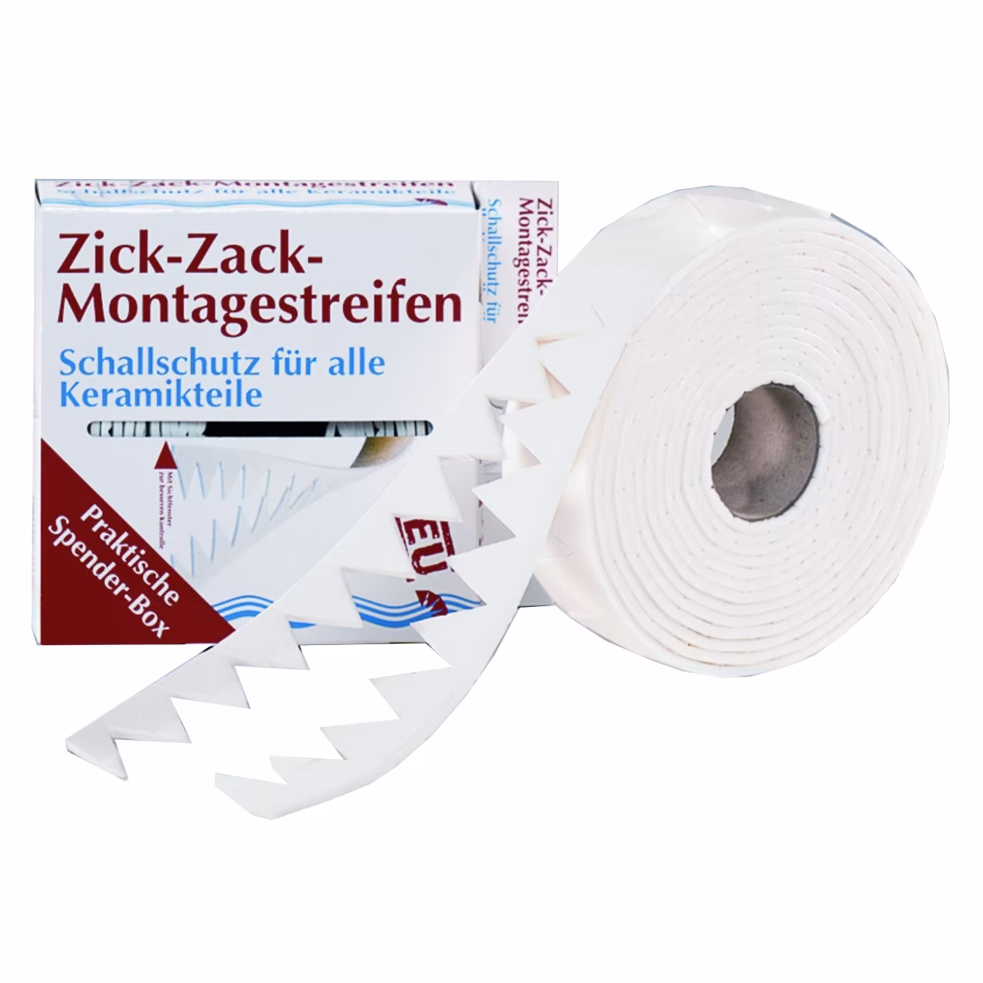 Ulith Zick Zag montageprofiel 3 mm x 36 mm x 4,5 m biedt flexibele geluidsisolatie om geluidsbruggen te onderbreken tussen wandtegels en hangende keramische objecten van Ulith met artikelnr. 245016