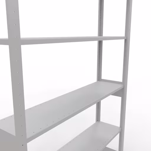 Extra afbeelding van het artikel Basisplank, legbord, insteeksysteem MULTIplus150, 2500 x 1300 x 300 mm (HxBxD), 6 legborden, lengtestangen, RAL 7035 lichtgrijs Extra afbeelding van het artikel Basisplank, legplank, insteeksysteem MULTIplus150, 2500 x 1300 x 300 mm, 6 legborden, lengtestangen, RAL 7035 lichtgrijs van basisplank