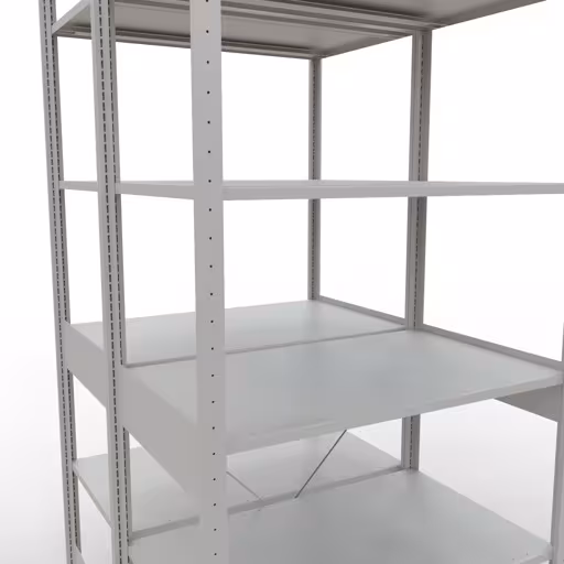 Basisplank, dubbele plank, rekkensysteem MULTIplus150, 2500 x 1000 x (2x600) mm, 2x6 planken, RAL 7035 lichtgrijs van het merk Schulte Lagertechnik uit het rekkenassortiment