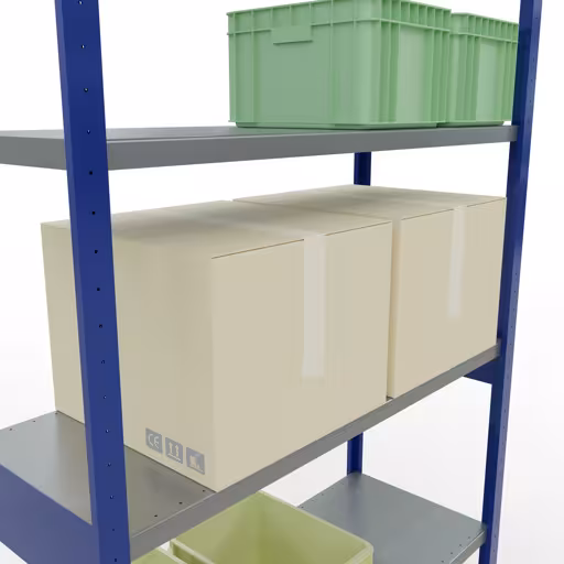 Figuur nr. 11 van het artikel basisrek, legbord-insteeksysteem MULTIplus250, 3000 x 1300 x 500 mm, 7 legborden, RAL 5010 gentiaanblauw/verzinkt uit de productgroep insteeksysteem van het merk Schulte Lagertechnik.