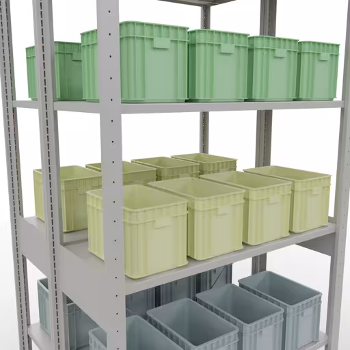 Productafbeelding nr. 9 van het artikel basisplank, dubbele plank, stellingplank insteeksysteem MULTIplus150, 2500 x 1000 x (2x400) mm (HxBxD), 2x6 planken, kruisschoor, RAL 7035 lichtgrijs Figuur nr. 9 van het artikel basisplank, dubbele plank, stellingsysteem MULTIplus150, 2500 x 1000 x (2x400) mm, 2x6 planken, kruisschoor, RAL 7035 lichtgrijs uit de productgroep stellingrekken van Schulte Lagertechnik
