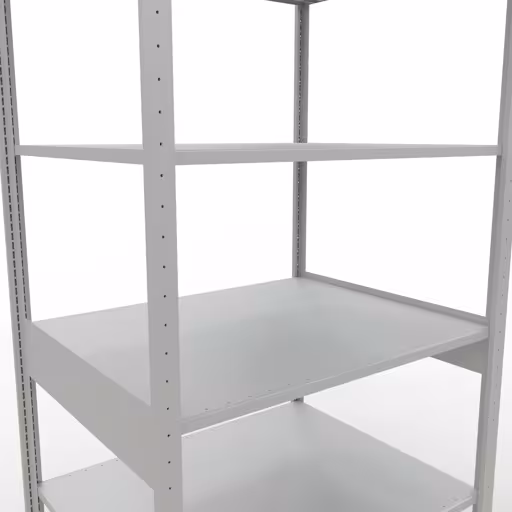 Basisplank, legbord, insteeksysteem MULTIplus150, 2500 x 1000 x 800 mm (HxBxD), 6 legborden, lengtestangen, RAL 7035 lichtgrijs met artikelnr. 32681-LR Basisplank, legplank, insteeksysteem MULTIplus150, 2500 x 1000 x 800 mm, 6 planken, RAL 7035 lichtgrijs van Schulte Lagertechnik uit de categorie insteeksystemen