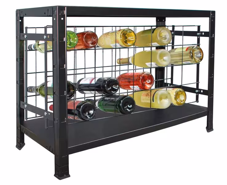 SCHULTE Regalwelt wijnrek voor maximaal 32 flessen, 43x80x35 cm, zwart van het merk Schulte Regalwelt uit het assortiment schapplanken