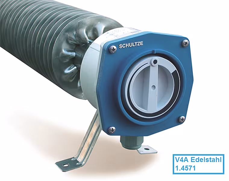 V4A automatische ribbenbuiskachel, 230 V, RVS 1.4571, IP66/67 van het merk Schultze uit de categorie ribbenbuisverwarming