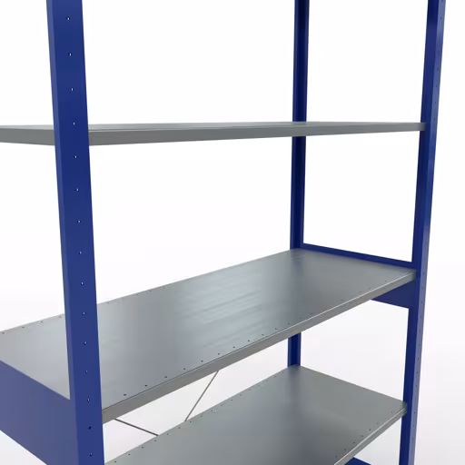 Basisplank, legbord, insteeksysteem MULTIplus150, 2500 x 1300 x 500 mm, 6 legborden, RAL 5010 gentiaanblauw/verzinkt van Schulte Lagertechnik uit de categorie insteeksystemen