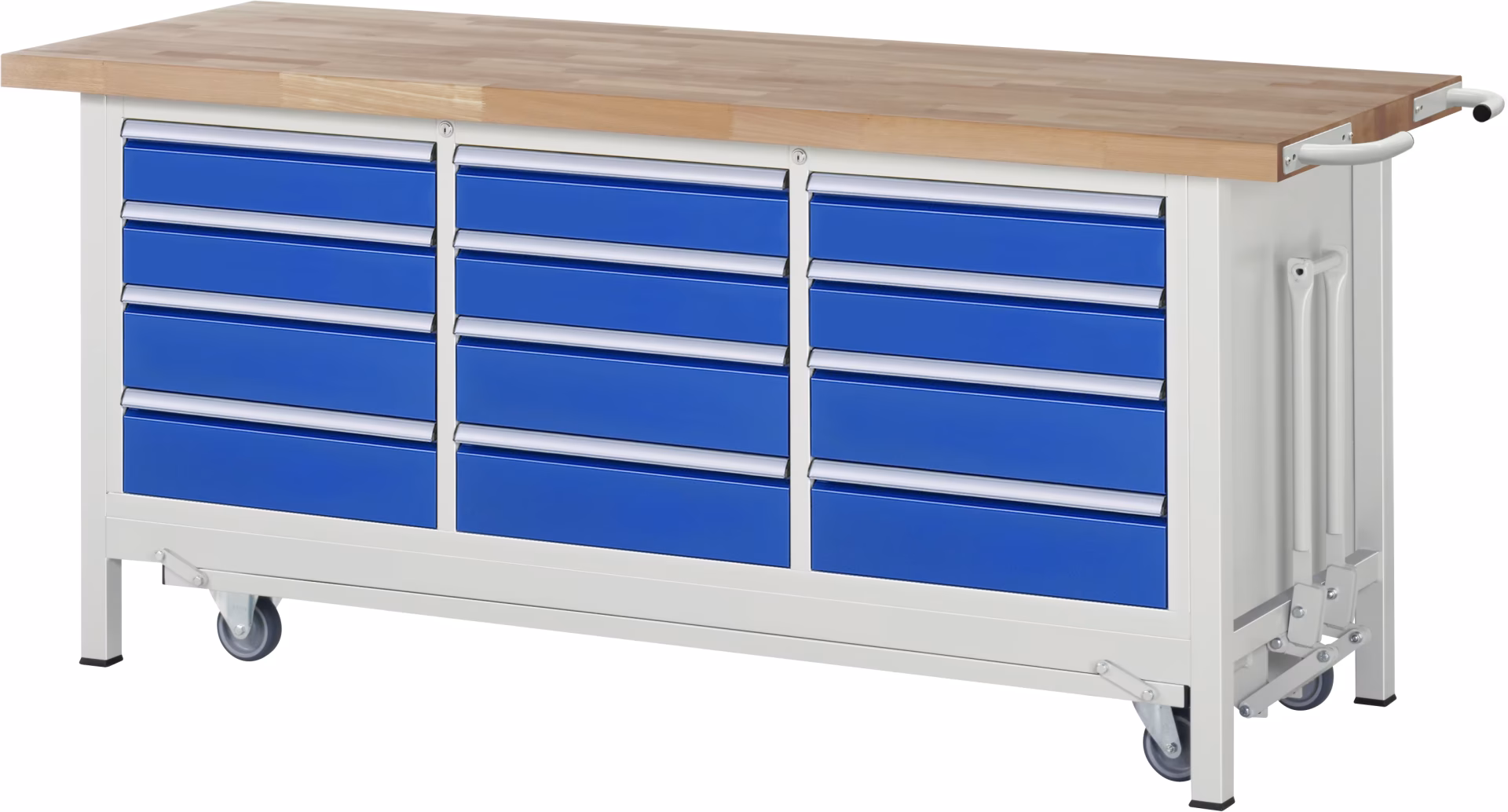 Werkbank met onderstel 8579, B2000xD700xH880mm, 12x laden gedeeltelijk uitschuifbaar uit de categorie Werkbanken met het artikelnummer 05-8579A2-207B4F.11