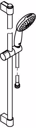 GROHE Tempesta 110 doucheglijstang 27646_3 900 mm 2 straalsoorten 13,5 l/min chroom