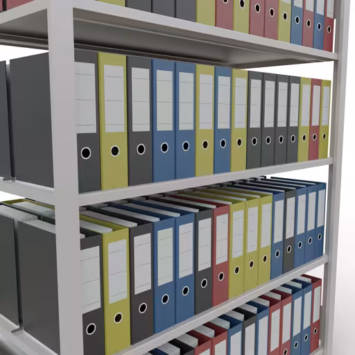 Figuur nr. 13 van het artikel, kantoorrekken, insteeksysteem MULTIplus150, 1800 x 1300 x 600 mm, 5 planken, met middenaanslag, lichtgrijs uit de productgroep kantoorrekken van Schulte Lagertechnik.